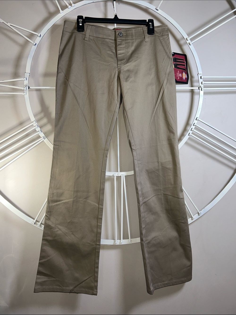 Dickies Flex Slim Fit The Worker Women's Twill Boot Cut Pants in Khaki
